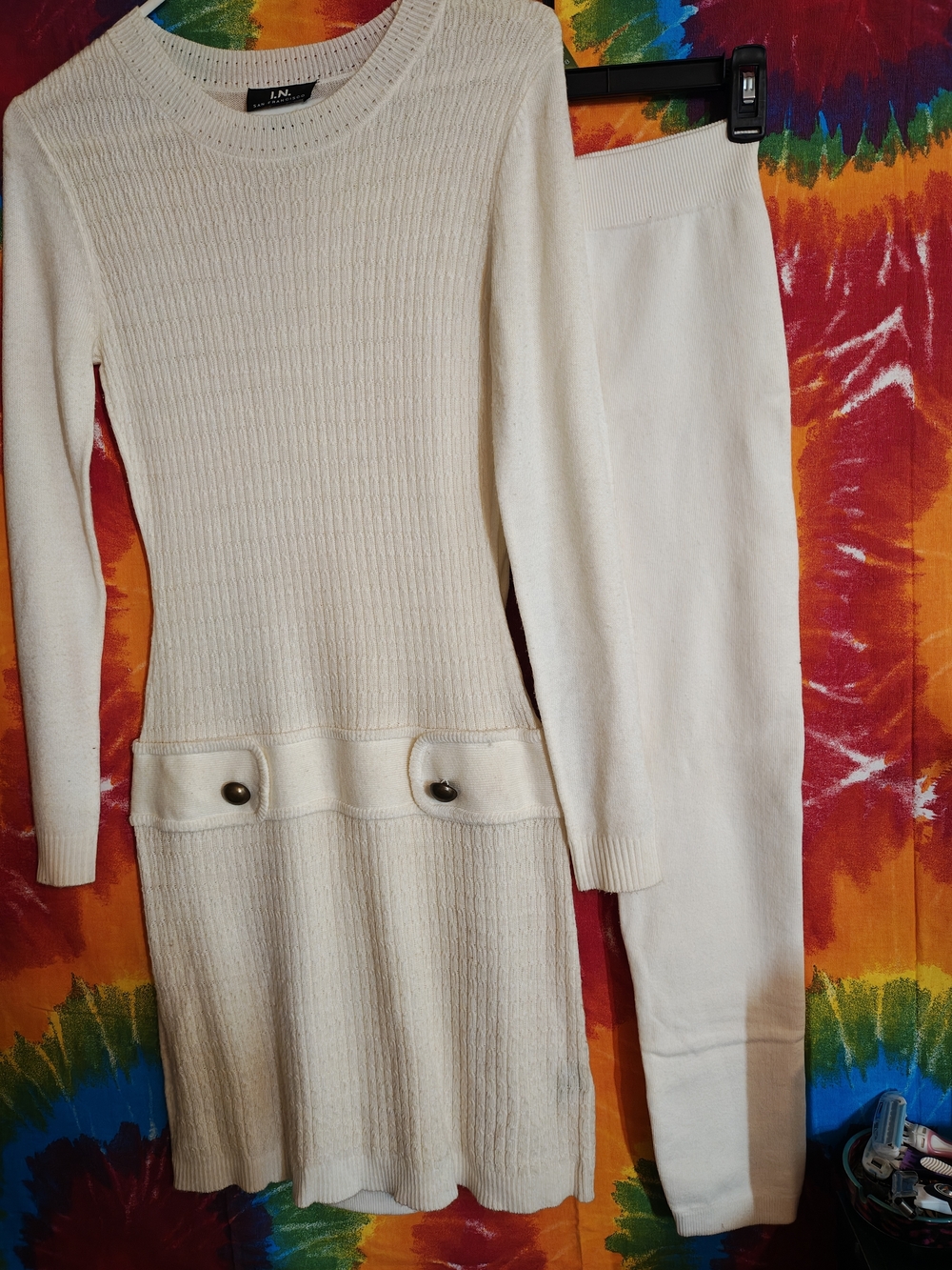I.N. San Francisco Cream Cable Knit Sweater
